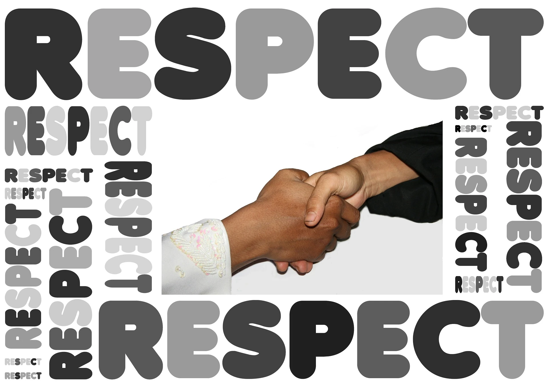 Imagen con la palabra respeto y dos manos estrechándose