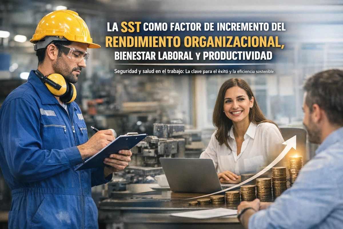 Profesionales en un entorno de trabajo seguro que representa cómo la Seguridad y Salud en el Trabajo impulsa el bienestar laboral, el rendimiento organizacional y la productividad.