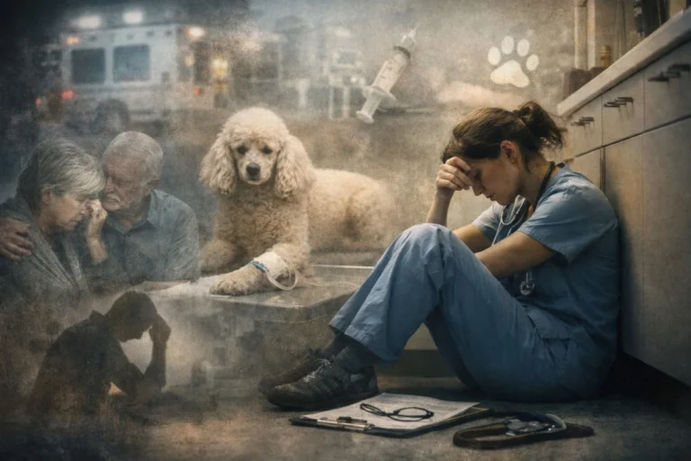 Imagen del estrés por compasión que afecta a sanitarios, veterinarios y cuidadores.