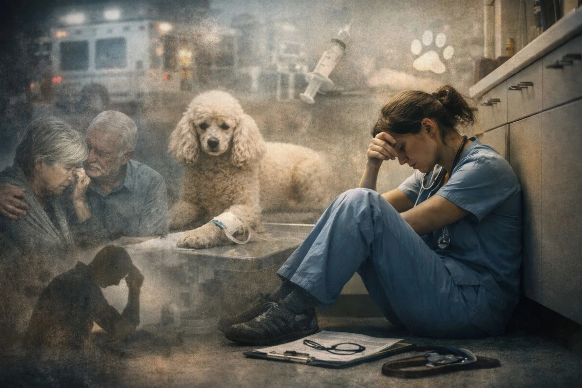 Imagen del estrés por compasión que afecta a sanitarios, veterinarios y cuidadores.