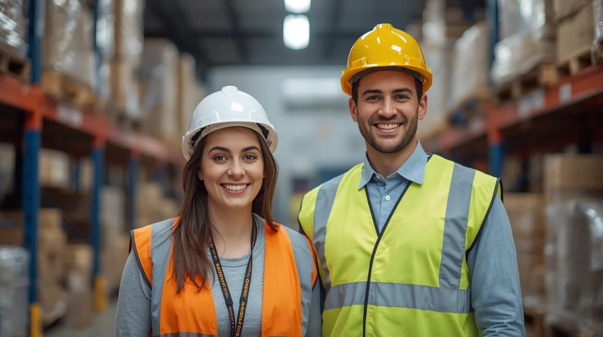 Imagen de dos operarios sonriendo con la nueva ley de Prevención de Riesgos Laborales