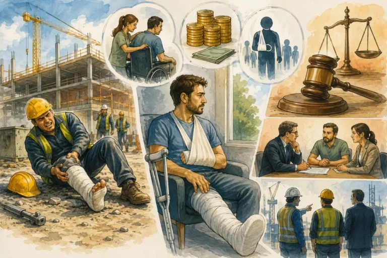 Ilustración sobre indemnizaciones por accidente laboral