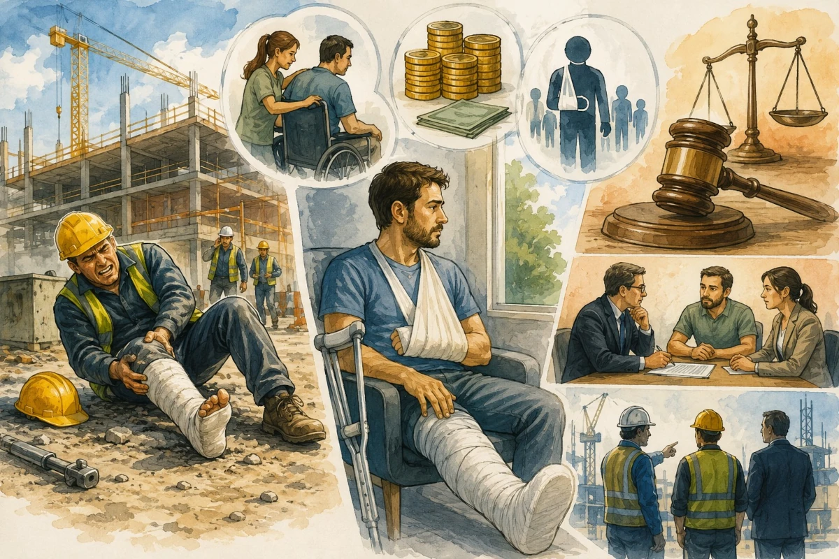 Ilustración sobre indemnizaciones por accidente laboral
